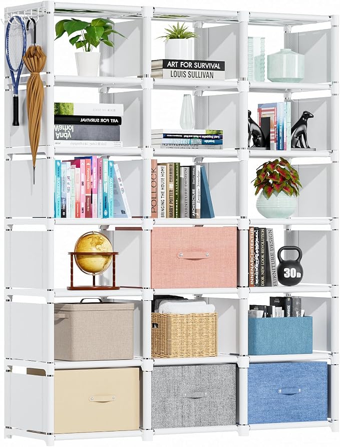 Mavivegue Book Shelf, 18 Cube Storage Organizer, DIY Bookcase, Metal Cube by Mavivegue