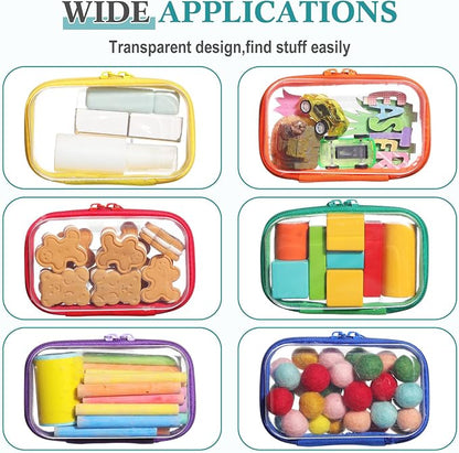 Sanwuta 6 Pcs Clear Hard Zipper Case Pencil Pouches Hard Plastic Zipper Pouches - Image 6