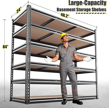 REIBII 6-Tier Garage Shelving, Adjustable Metal Shelving, Large-Capacity Garage - Image 2