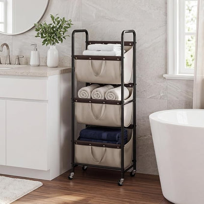 GRANNY SAYS 3 Section Tiered Laundry Sorter, Slim Vertical Laundry Hamper - Image 7