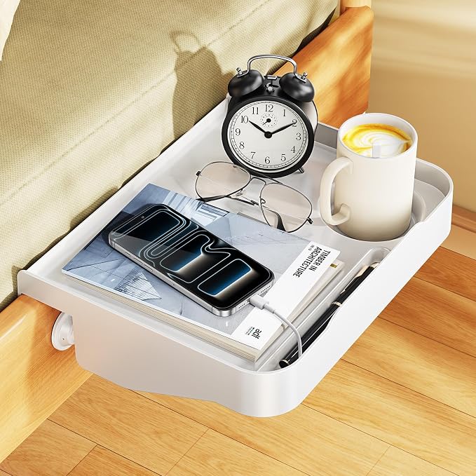 Bedside Caddy with Cup Holder, Bedside Shelf - Image 2