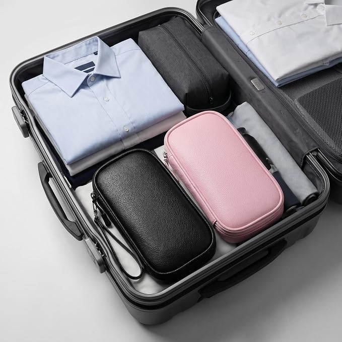 Leather Electronic Organizer Bag, Waterproof Travel Tech Pouch - Image 8