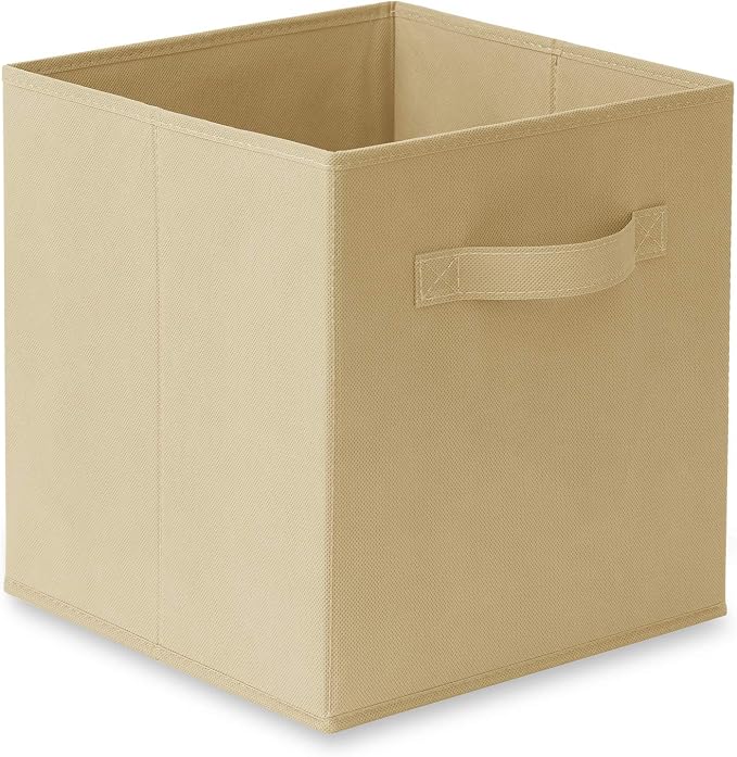 Casafield Set of 6 Collapsible Fabric Cube Storage Bins, Sandy Beige - Image 2
