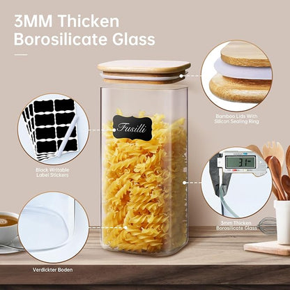 Extra Large Square Glass Flour & Sugar Storage Containers - Image 3
