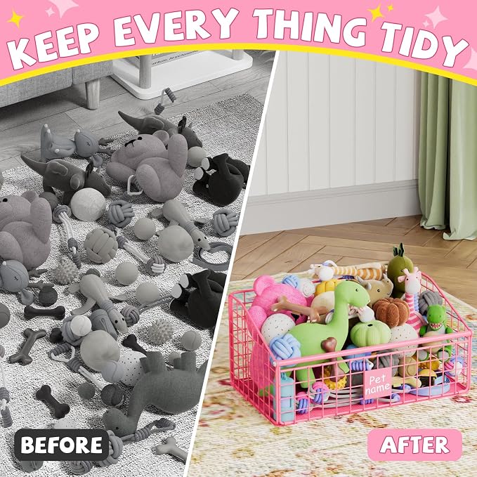 Kaiferty Indestructible Dog Toy basket, Medium Toy Box - Image 5