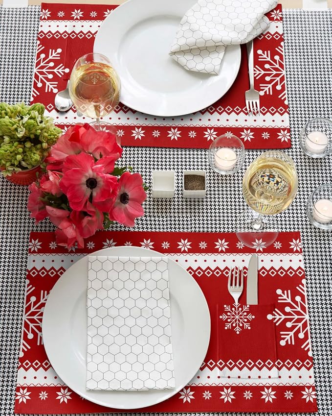 Christmas Winter Snowflake Placemats Set of 6 - Image 3