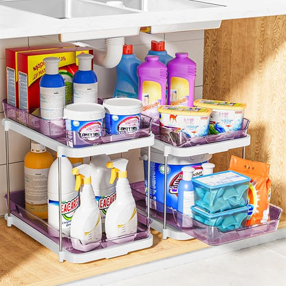 Delamu 2-Tier Multi-Purpose Bathroom Under Sink Organizers and Storage - Image 5