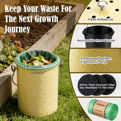 AOSION Countertop Compost Bin Kitchen, Odorless Indoor Compost Bin - Image 6