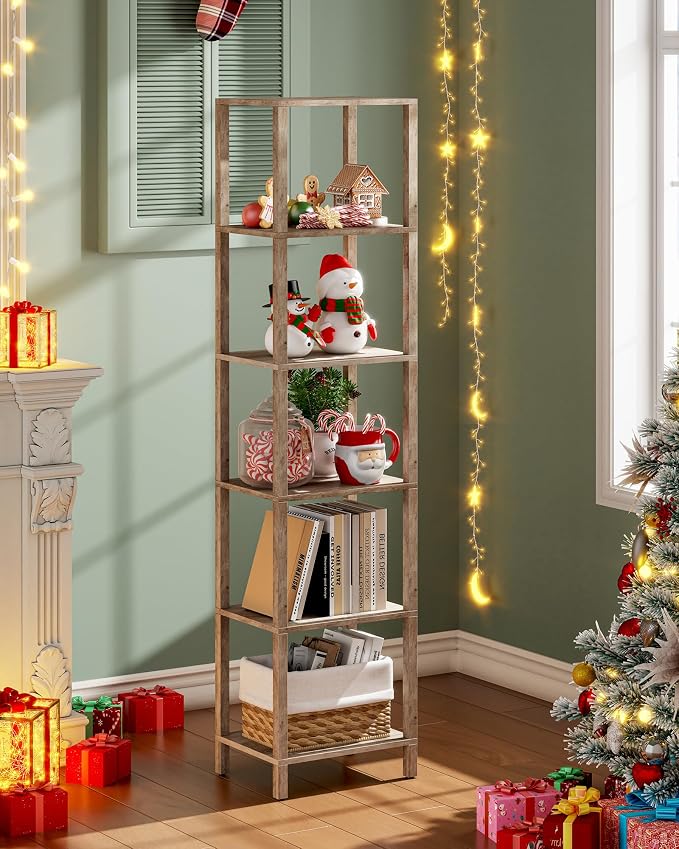 TUTOTAK Bookshelf, 6-Tier Tall Narrow Book Shelf - Image 8