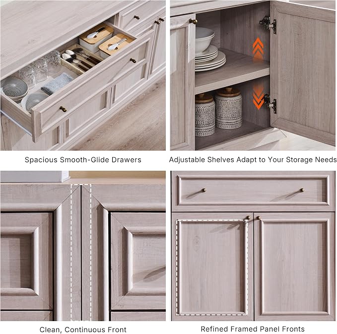 ACCOHOHO Modern Farmhouse Buffet Cabinet, 31.5" Sideboard Credenza, Modular - Image 5
