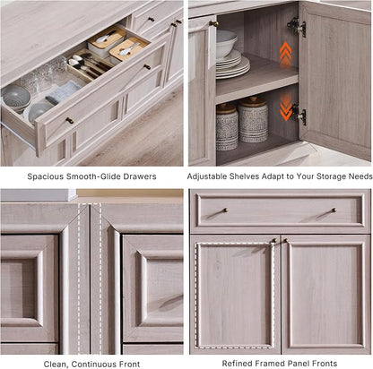 ACCOHOHO Modern Farmhouse Buffet Cabinet, 31.5" Sideboard Credenza, Modular - Image 5