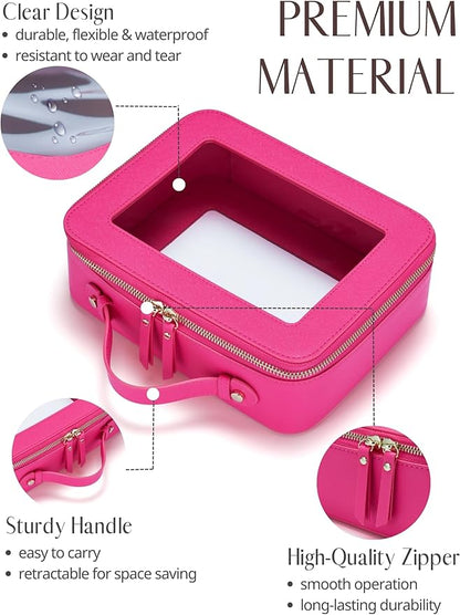 Popvibe Clear Makeup Bag Travel Cosmetic Case Transparent Toiletry Bag - Image 2