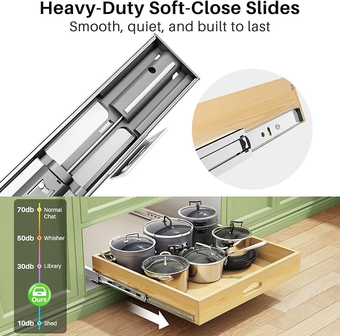 Pull Out Cabinet Organizer, Soft Close Wooden Slide Out Drawers - Image 4