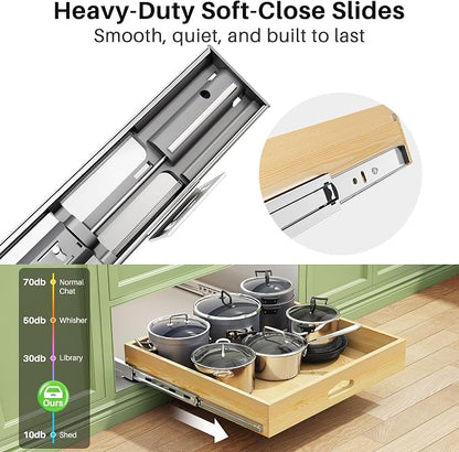 Pull Out Cabinet Organizer, Soft Close Wooden Slide Out Drawers - Image 4
