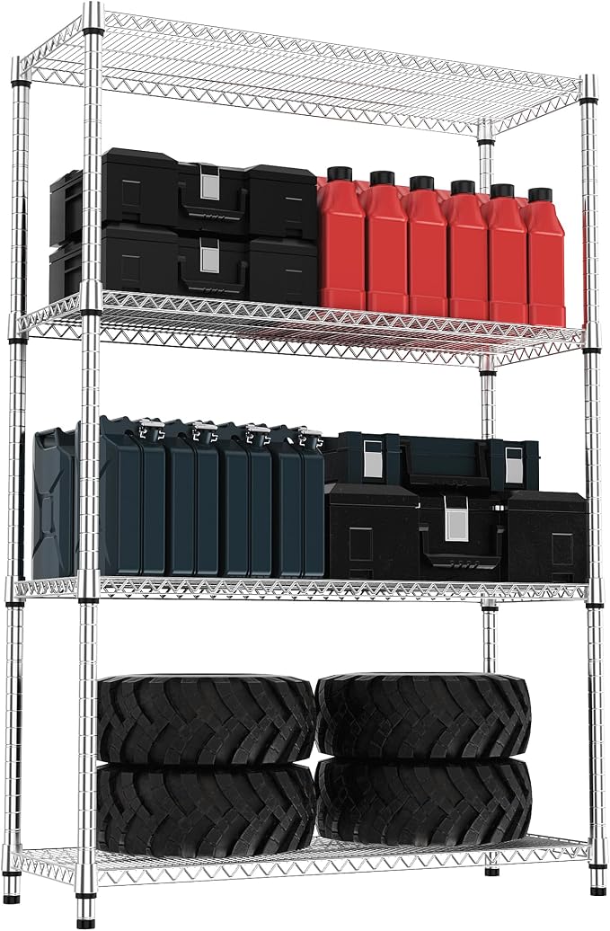 4 Tiers Shelf Metal Storage Shelves 2640 lbs Steel Storage Shelving Utility by MEIGAOPLASTICANDMETALHKCOLIMITED