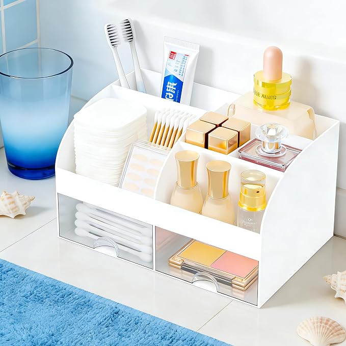 Makeup Organizer with 2 Drawers, Cosmetic Storage - Image 2