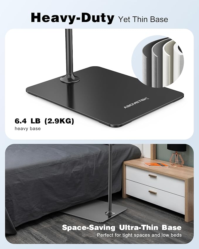 AboveTEK Tablet Floor Stand, Stylish Adjustable Height iPad Floor Stand - Image 8