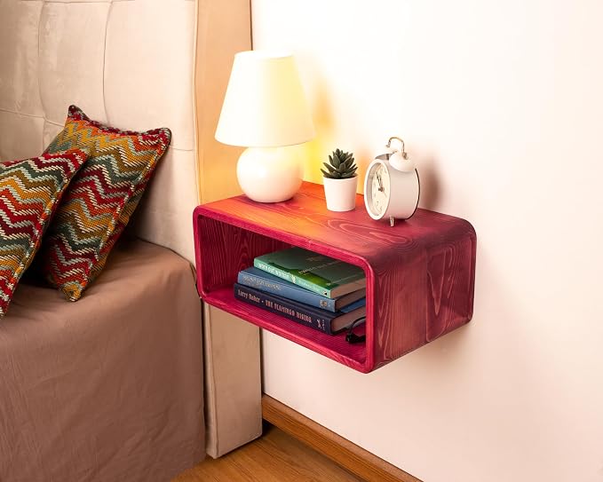 Floating Nightstand Wooden, Bedside Table, Nightstand Shelf, Wall Mounted - Image 6