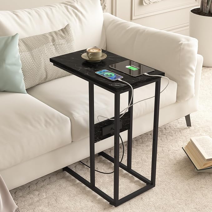 VECELO C Shaped End Side Table - Image 5
