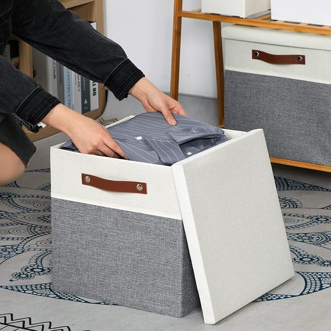 Temary Cube Storage Bins with Lids - Image 4