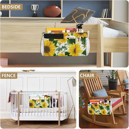 Cute Yellow Sunflowers and Dragonflies Bedside Caddy - Image 8
