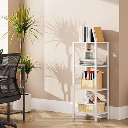 TUTOTAK Bookshelf, 4-Tier Small Narrow Book Shelf by ChoosetutotakFurnitureBuildYourCozyHome