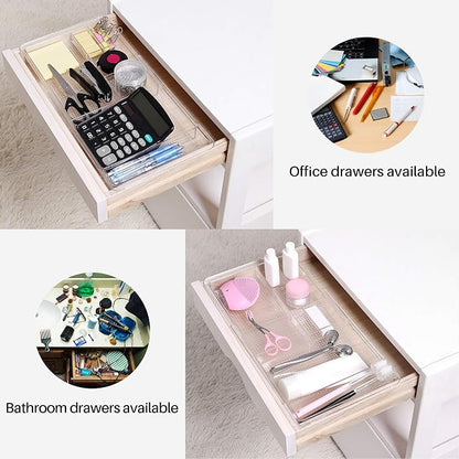 Oubonun Expandable Drawer Organizer 11.1” to 19.2” Width, Shallow Cosmetic - Image 5