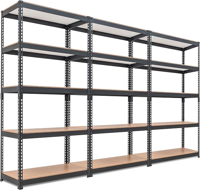 HOMEDANT 5 Tier Storage Shelves Adjustable Laminated Boltless Garage Metal by TheBestOrganizingSolution