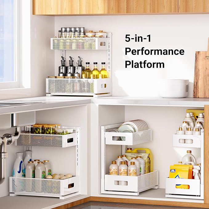 Pull-out Under Kitchen Sink Organizer, Metal Functional Under Sink Organizer - Image 9