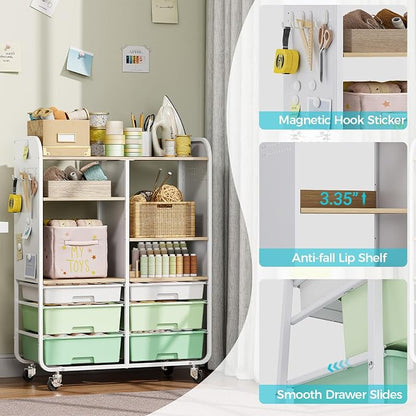 APEXCHASER 6 Drawers Rolling Storage Cabinet - Image 6