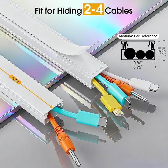 212.6in Cord Covers for 2-3 Wires on Wall, TV Cord Hider Wall, Paintable Cable - Image 2