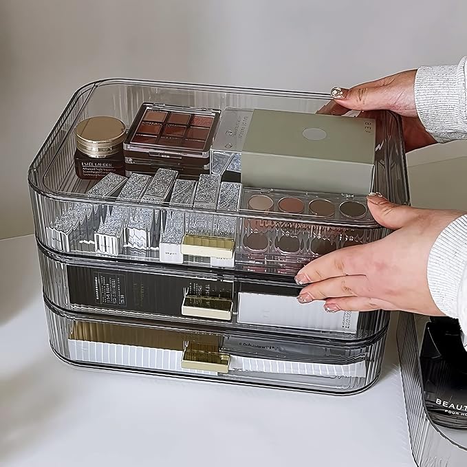 Stackable Clear Plastic Organizer Drawer | Organize Eyeshadow Palettes - Image 5