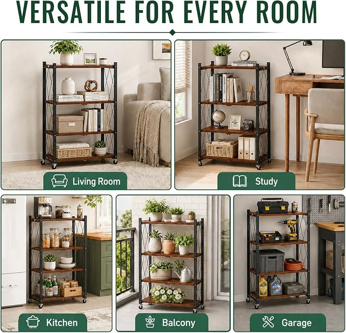 black leopard 4-Tier Foldable Shelf - Image 4