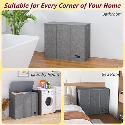 195L Laundry Hamper 3 Section, Large Laundry Hamper - Image 7