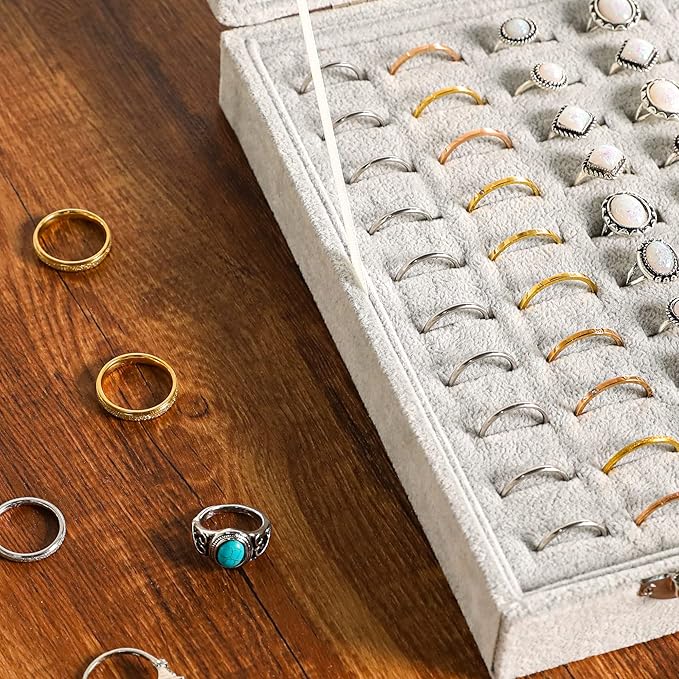 Frebeauty Ring Organizer Tray 100 Slots Ring Holder - Image 6