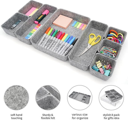 Welaxy Desk Drawer organizers tray Felt storage bins aesthetics room décor - Image 5