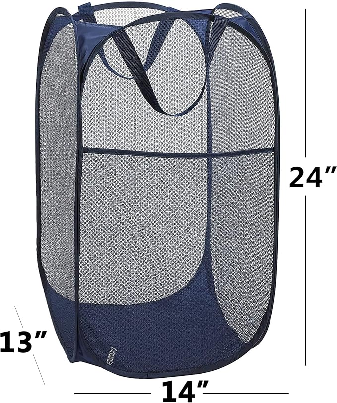 2 Laundry Baskets, pop-up Laundry Baskets, Foldable mesh Laundry Baskets (Each - Image 7
