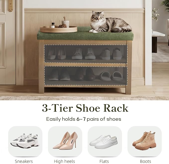 Zihanhome 2 Tier Shoe Rack Bench - Image 6