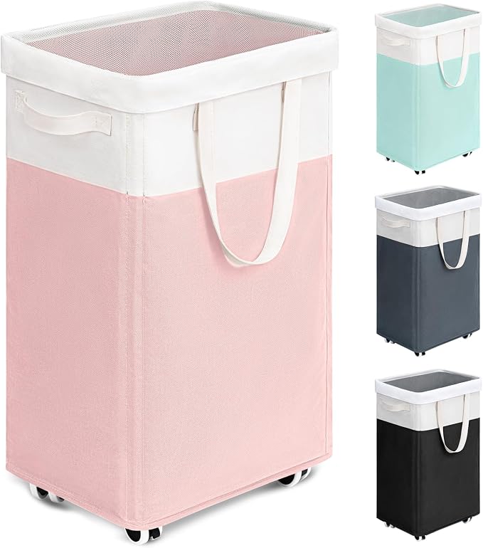 Goodpick Laundry Basket with Wheels, 75L Tall Clothes Hamper, Large Laundry by Goodpick