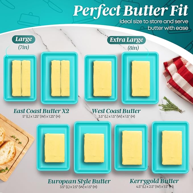 Flexzion Ceramic Blue European Butter Dish - Image 4