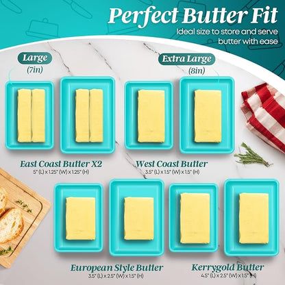 Flexzion Ceramic Blue European Butter Dish - Image 4