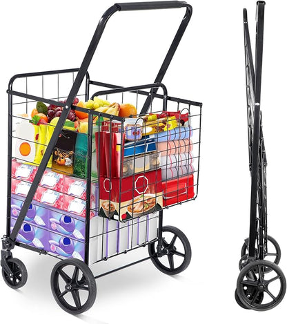 Foldable Shopping Utility Cart Portable Grocery Cart by Saicool