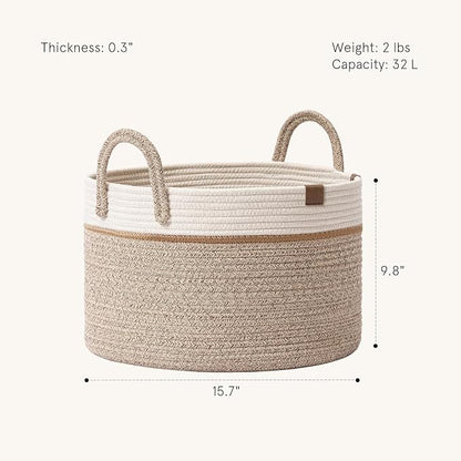 LA JOLIE MUSE Woven Basket Rope Storage Baskets - Image 2