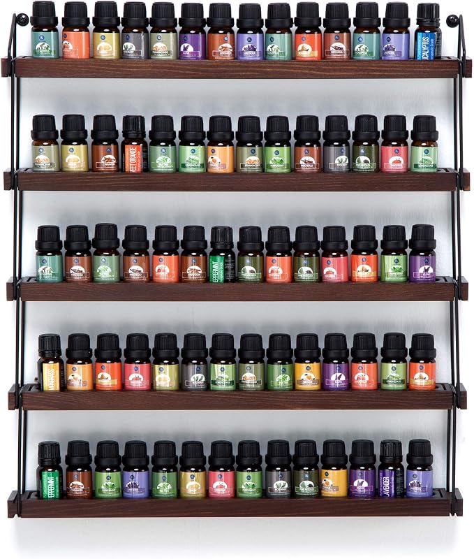 J JACKCUBE DESIGN Essential Oils Display Shelves Wall Mount Black Metal and Wood by JACKCUBEDESIGN