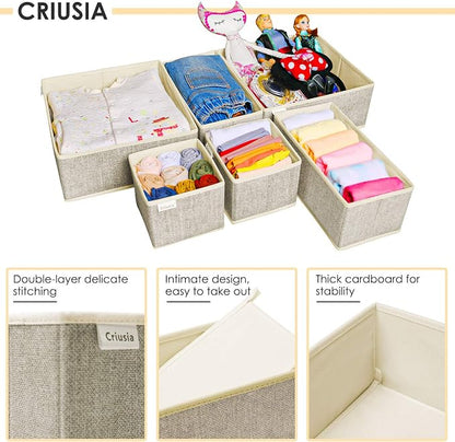 Criusia Underwear Drawer Organizer, 6 Set Foldable Underwear Drawer Organizer - Image 4