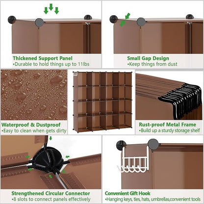 C&AHOME 16-Cube Storage Organizer, Plastic Shelves Units, DIY Closet Organizer - Image 6