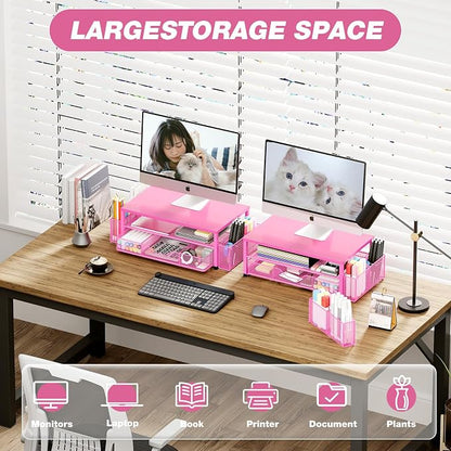 OPNICE Desk Organizer and Accessories, 2-Tier Computer Monitor Stand - Image 5