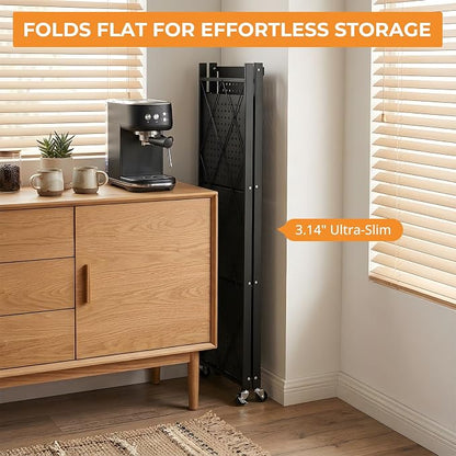 COKIHOM 4 Tier Foldable Storage Shelf, Large Capacity Metal Shelf Rack - Image 8