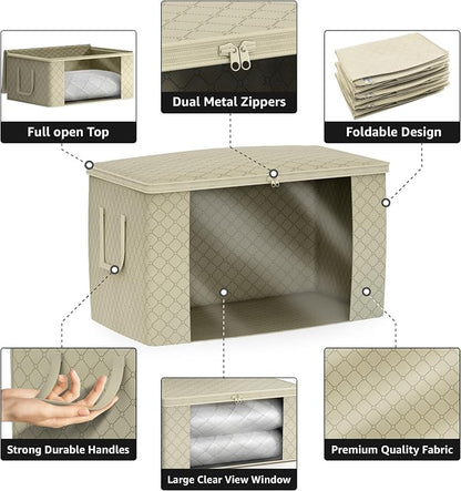 Sorbus Foldable Storage Bag Organizers, Large Clear Window & Carry Handles - Image 5