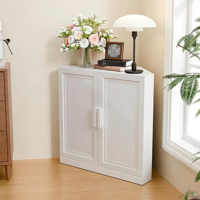 Casaphoria Farmhouse Corner Cabinet, Wooden Corner Storage Cabinet - Image 3